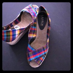 Multi colored Ralph Lauren espadrilles sz 9